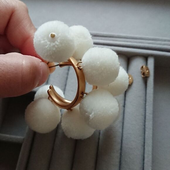 J.Crew Pom-pom hoop earrings - Picture 8 of 9